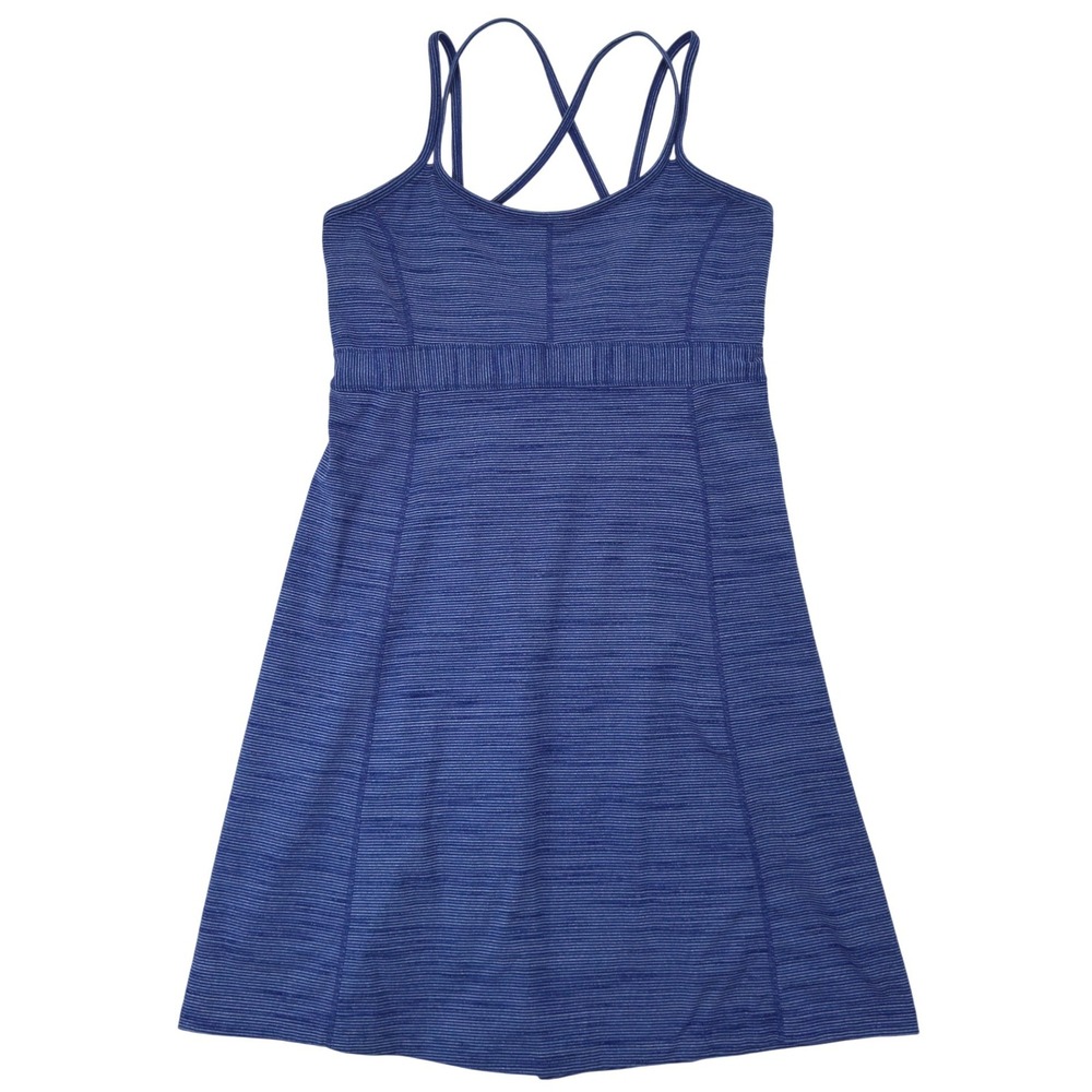 Marmot Womens Large Blue Space Dye Strappy Back Athletic Dress with Shelf Bra
